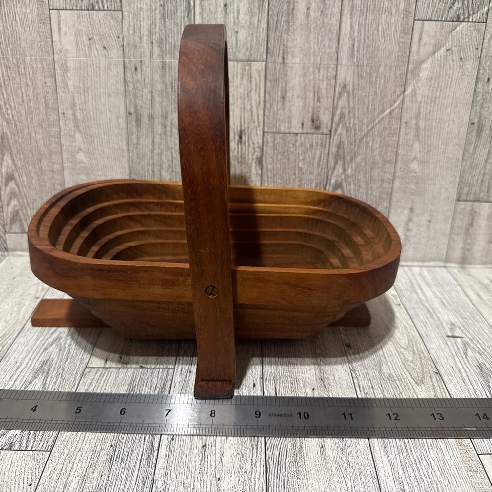 Wooden Collapsible Basket with Handle